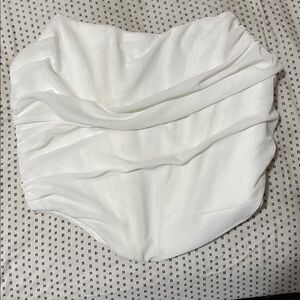 White Ruched Corset Top